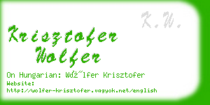 krisztofer wolfer business card